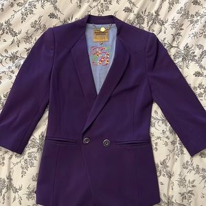 Ted Baker 3/4 sleeve collarless blazer